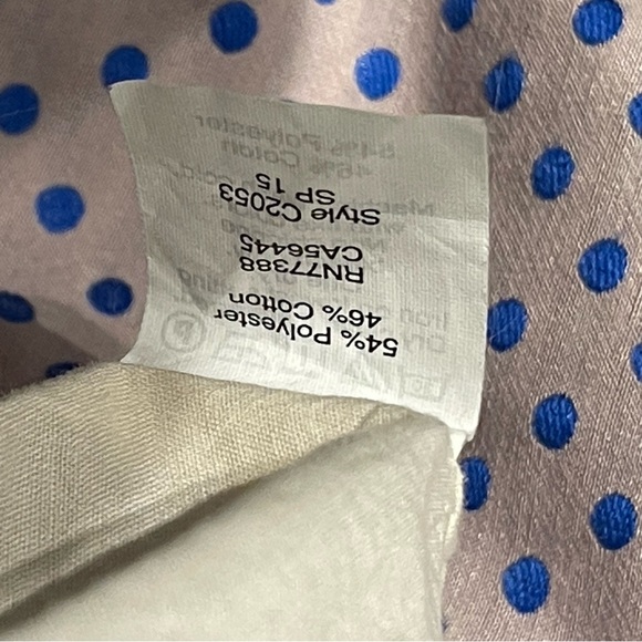 J. Crew Pencil Skirt Size 6 Taupe Blue Polka Dots Preowned - Picture 5 of 7